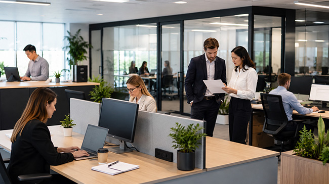 Busy commercial office