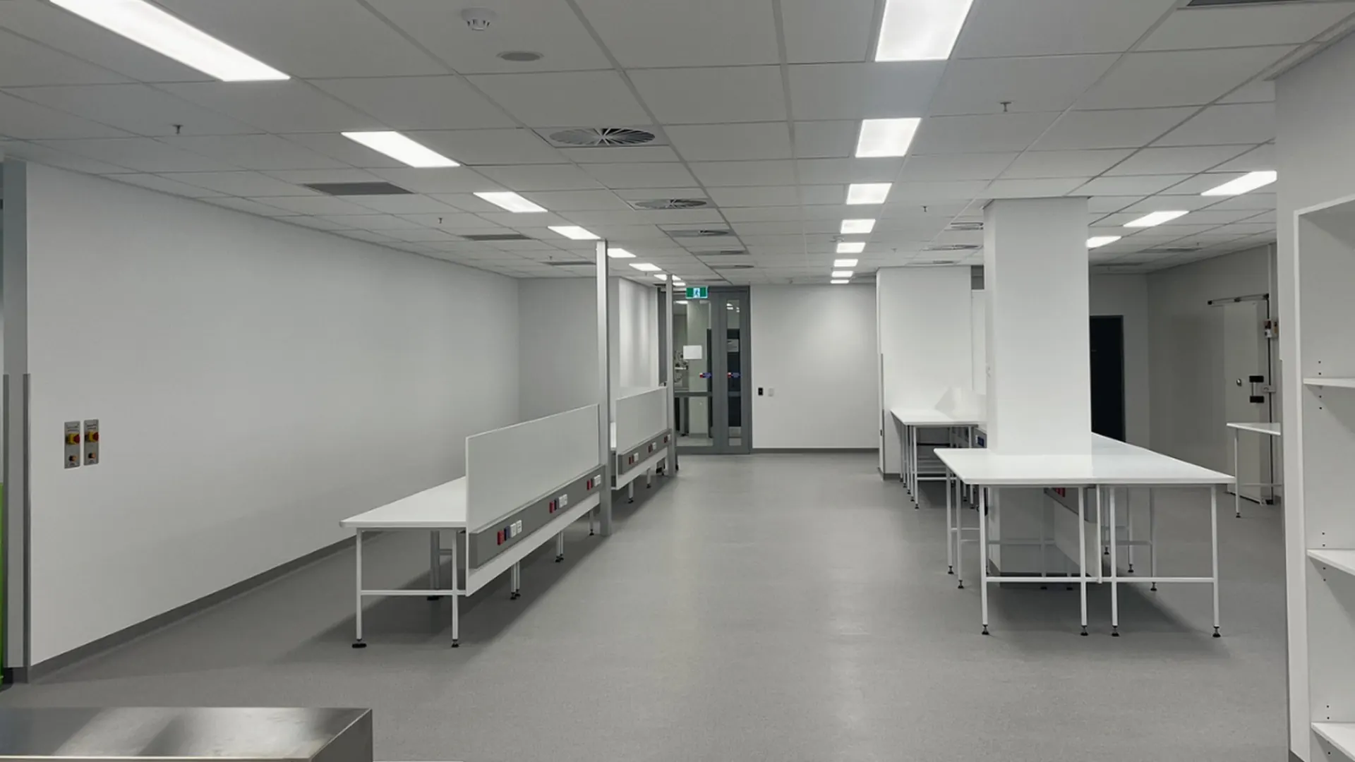 Completed electrical infrastructure in a healthcare laboratory