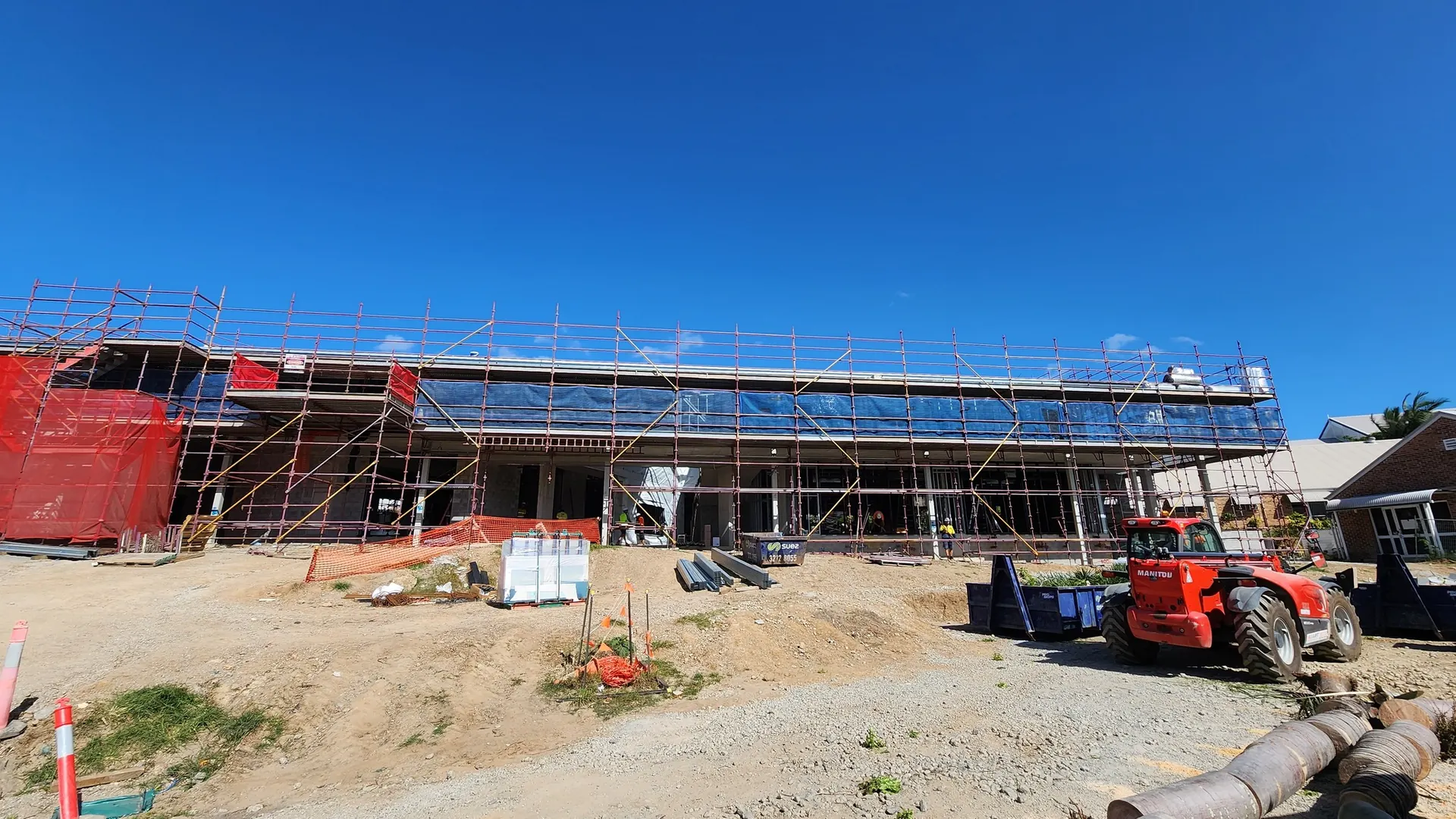 Electrical infrastructure works at a commercial construction site