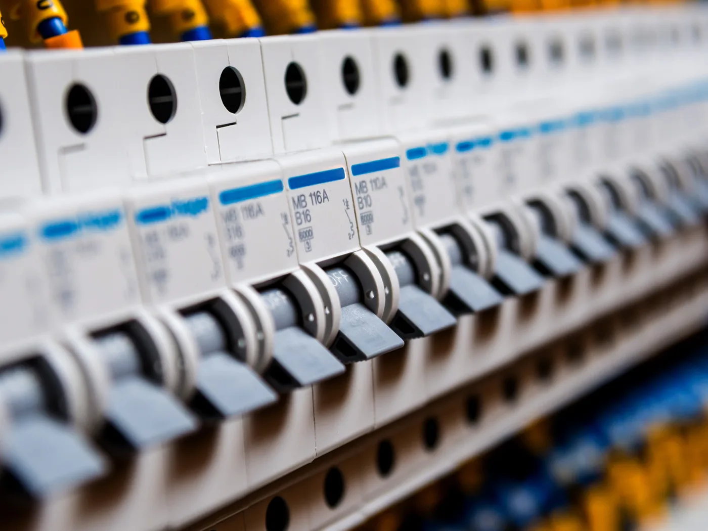 Circuit breakers within a commercial distribution board