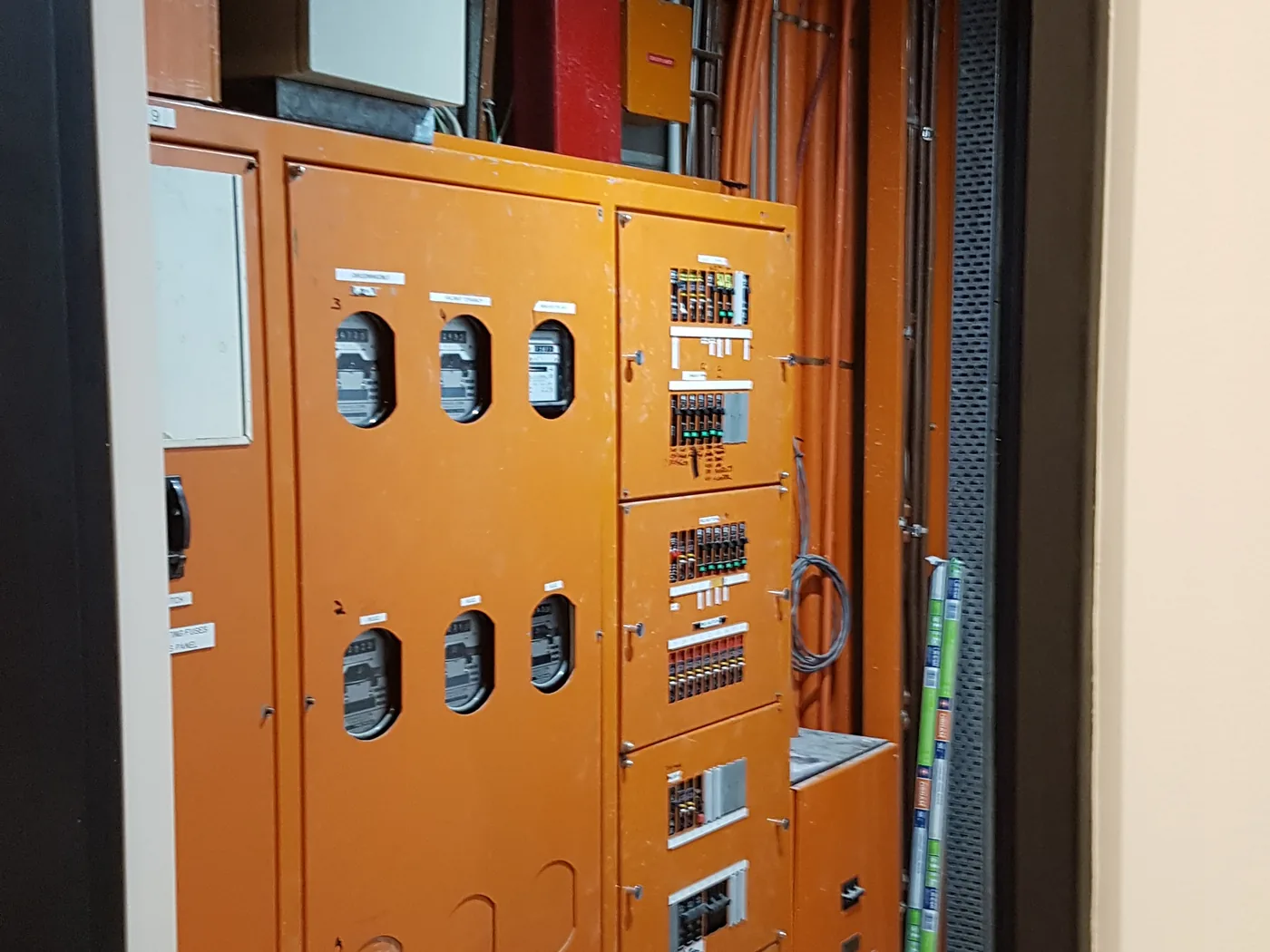 Commercial switchboard prepared for inspection